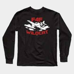 F4F Wildcat Pilot Gift WW2 Warbird Long Sleeve T-Shirt